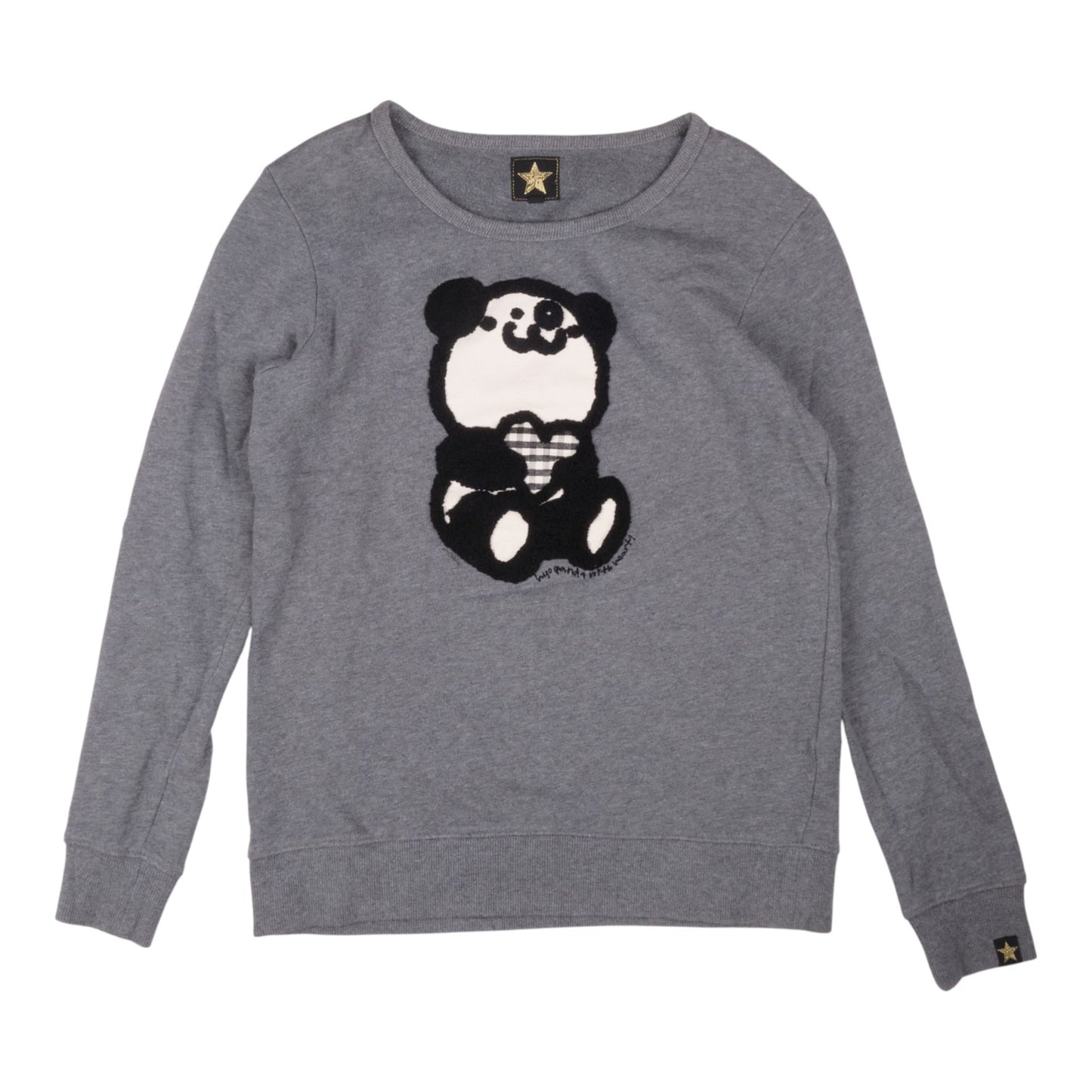 20471120 Hyoma Panda Bear Appliqué Grey Sweatshirt