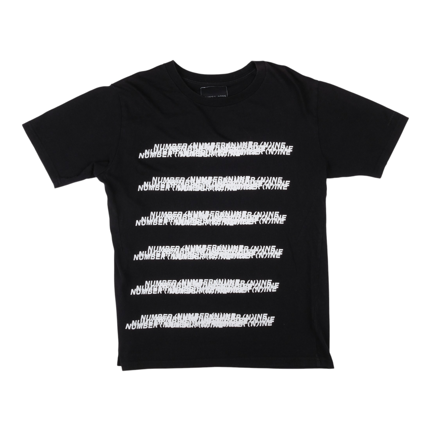Number (N)ine Denim Repeated Text Black Tee