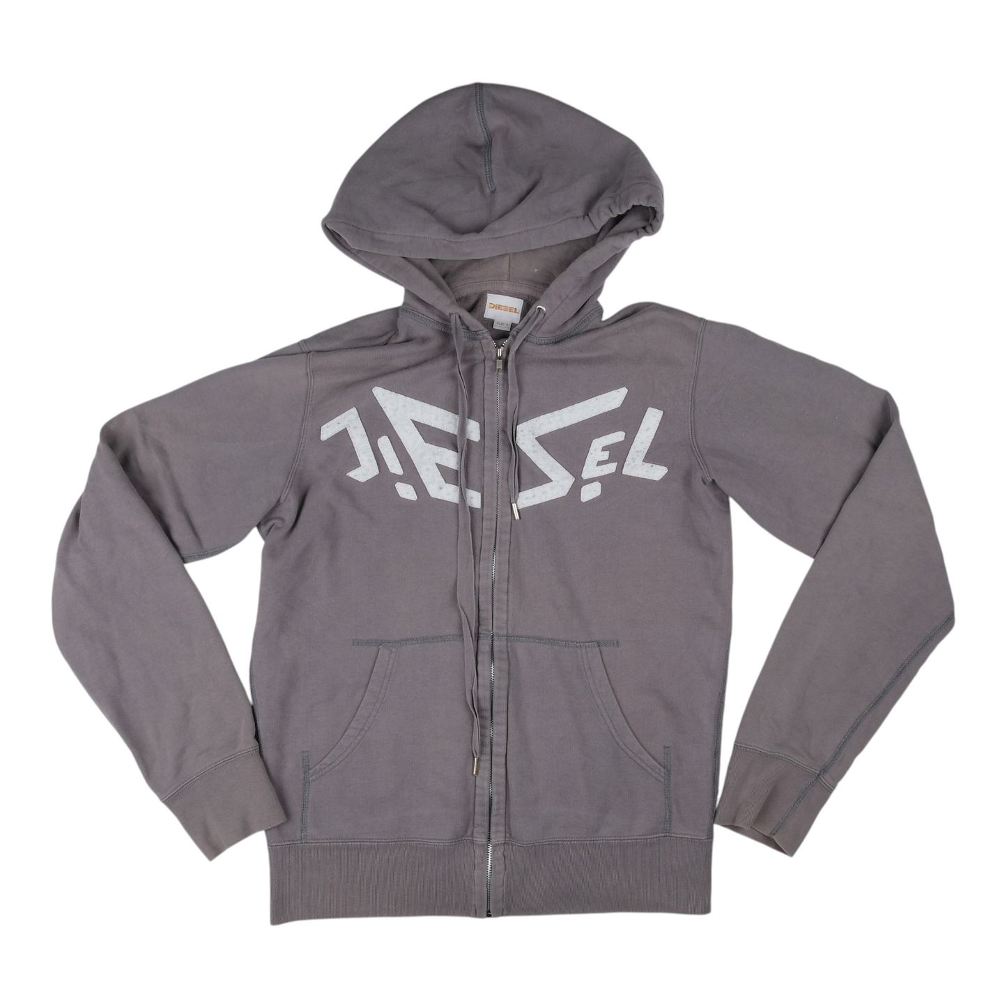 Diesel Logo Grey Zip Hoodie