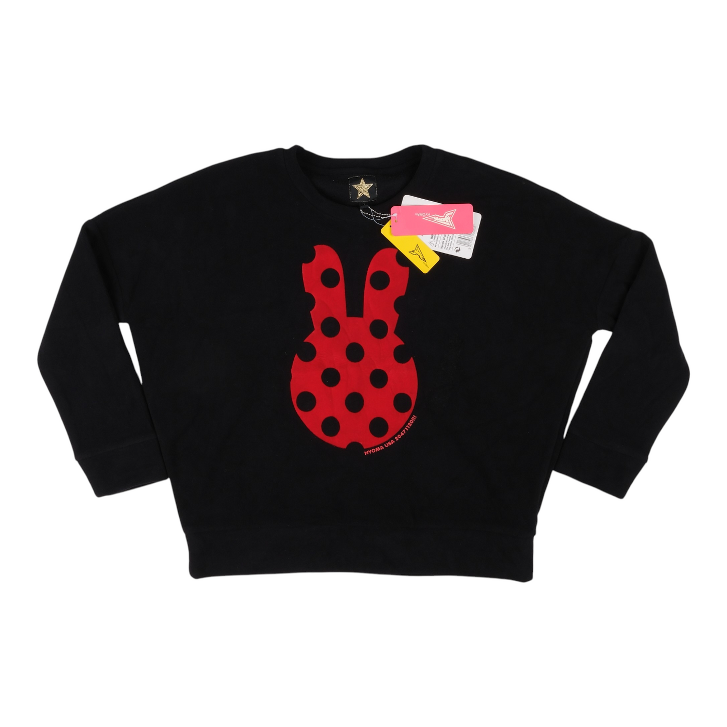 20471120 Hyoma Red Polka Dot Black Sweatshirt