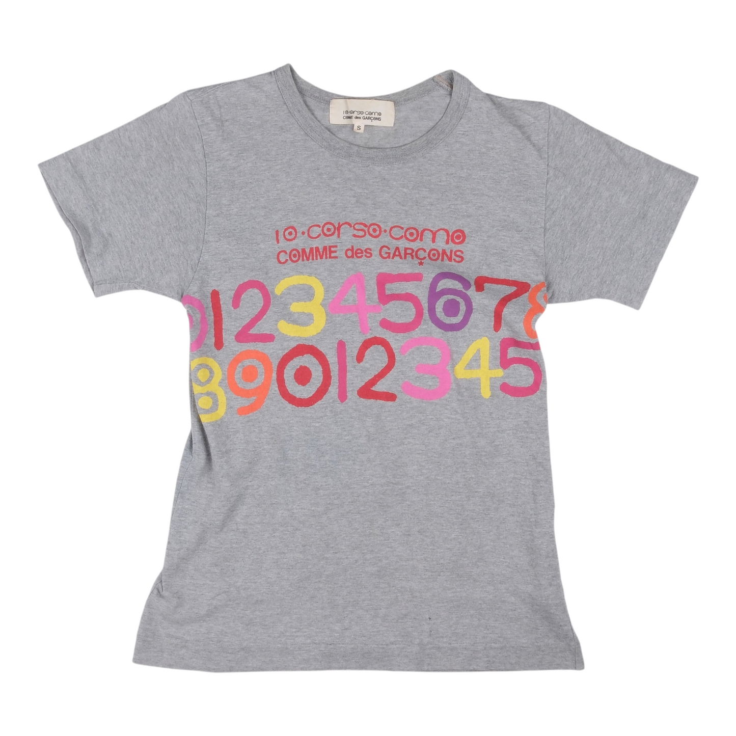 COMME des GARÇONS x 10 Corso Como Multicolour Numbers Grey Tee