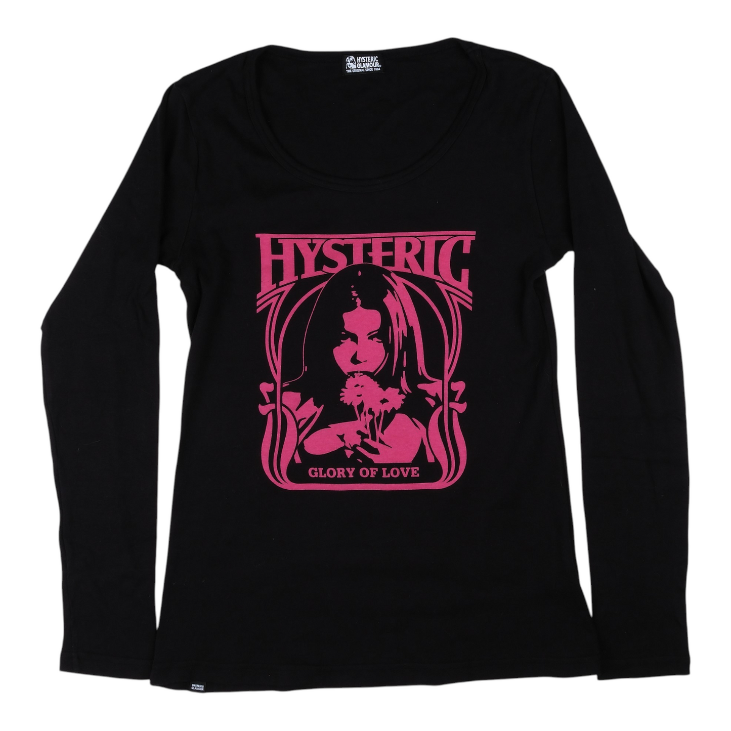 Hysteric Glamour “Glory of Love” Scoop Neck Long Sleeve Black Tee