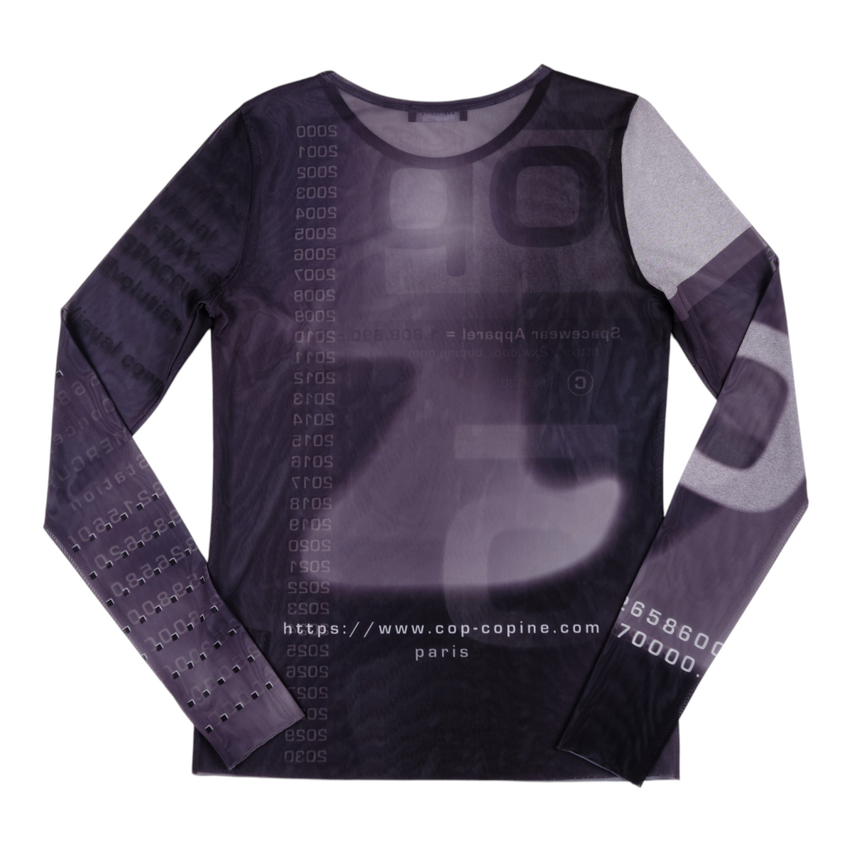 Cop.Copine "Spacewear Apparel" Sheer Mesh Long Sleeve Top