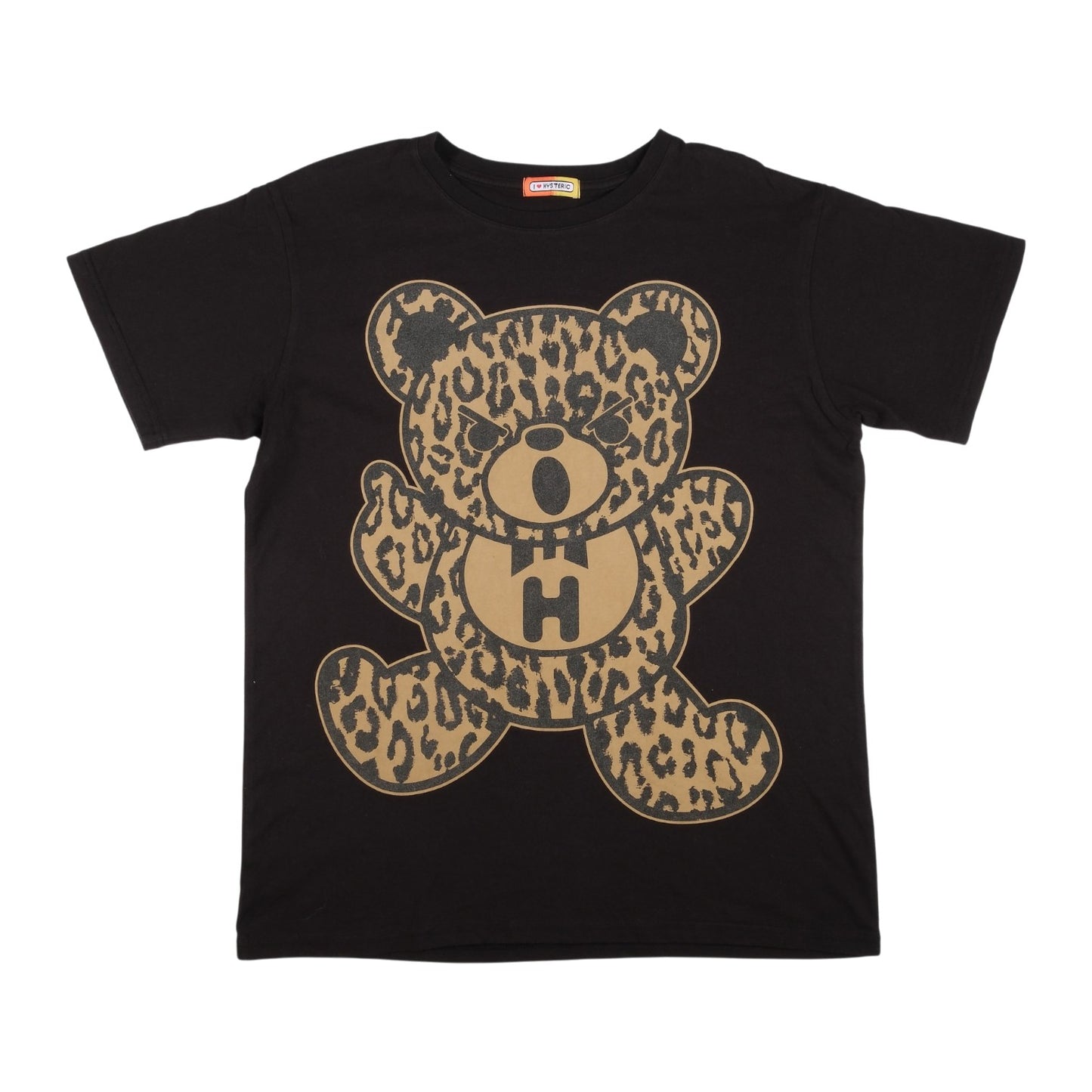Hysteric Glamour I Love Hysteric Leopard Bear Graphic Black Tee