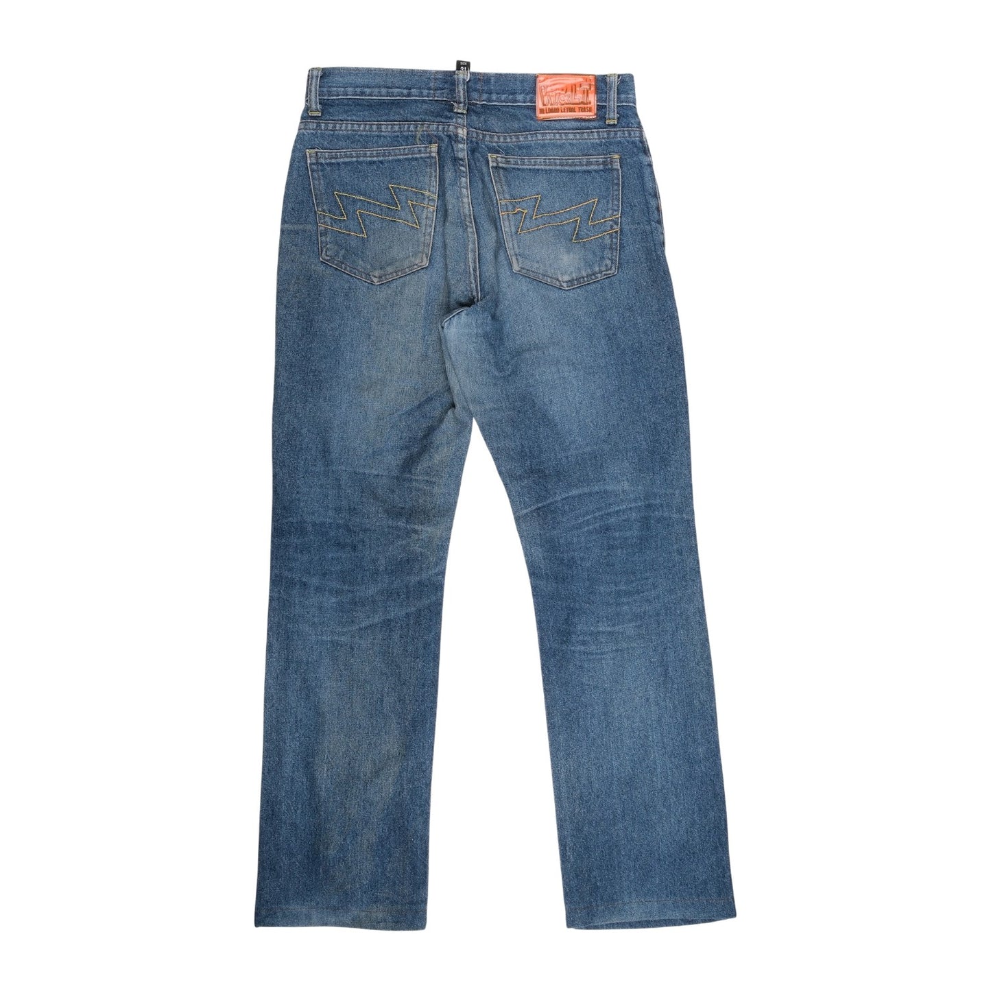 W< Lightning Bolt Straight Blue Jeans