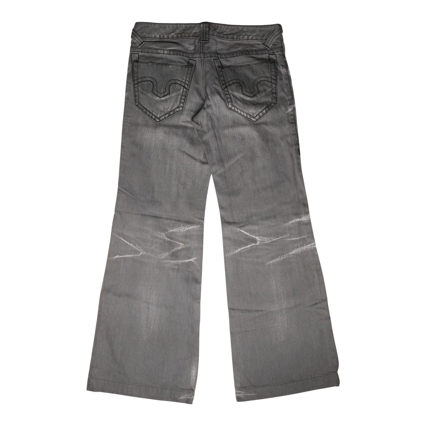 Tornado Mart Femme Stonewash Wide-Leg Grey Jeans