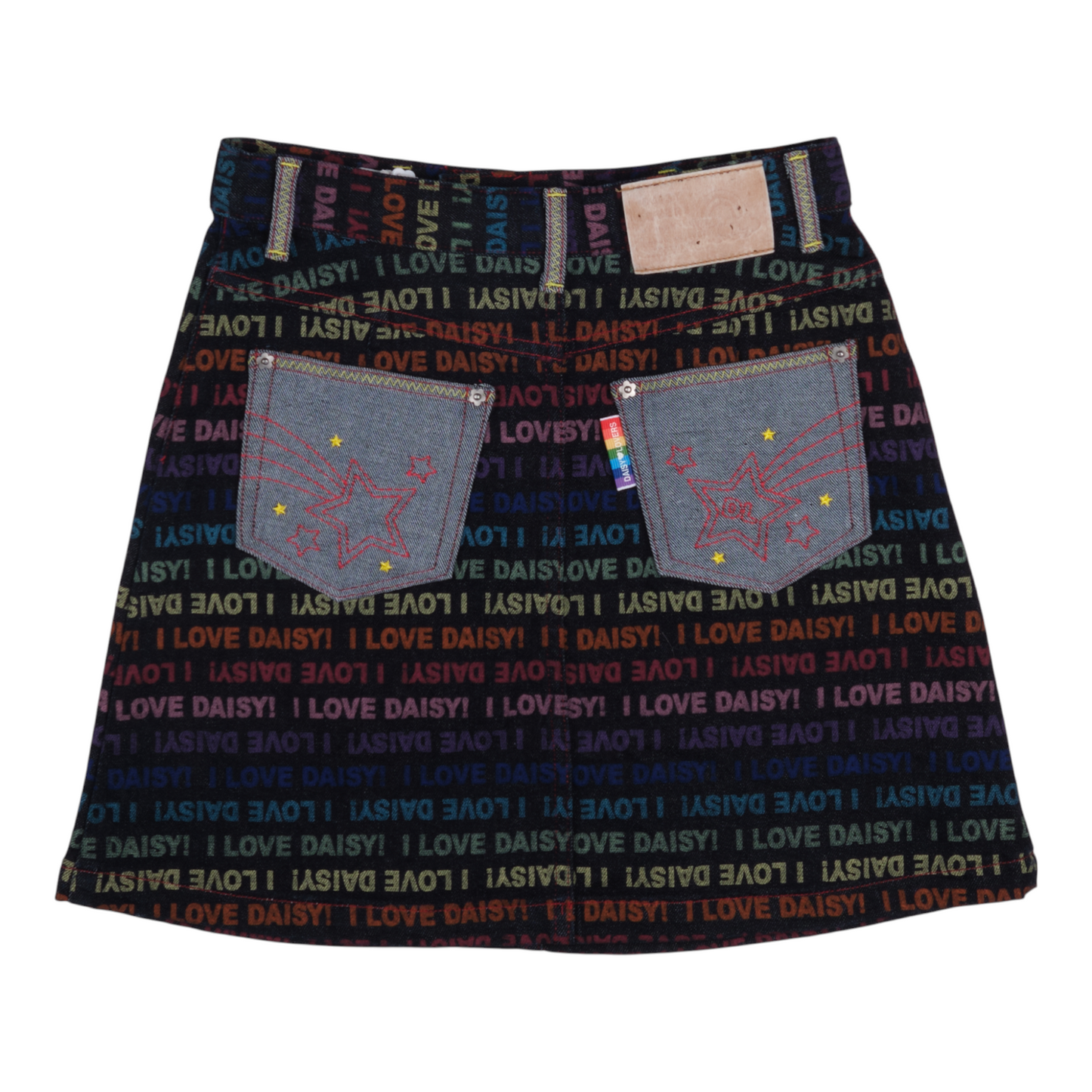 Daisy Lovers “I LOVE DAISY!” Rainbow Denim Skirt