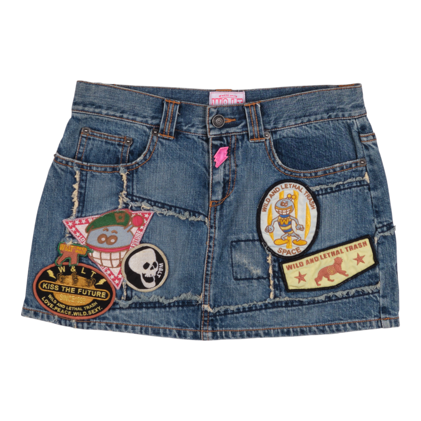 W< Puk Puk Patchwork Denim Mini Skirt