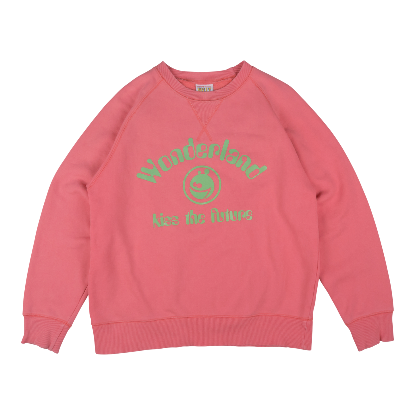 W< Wonderland Kiss The Future Pink Crewneck