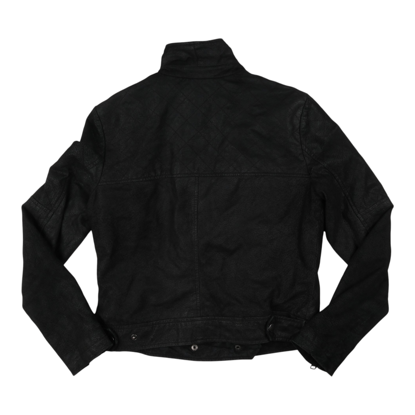 Just Jeans Genuine Leather Black Cropped Jacket