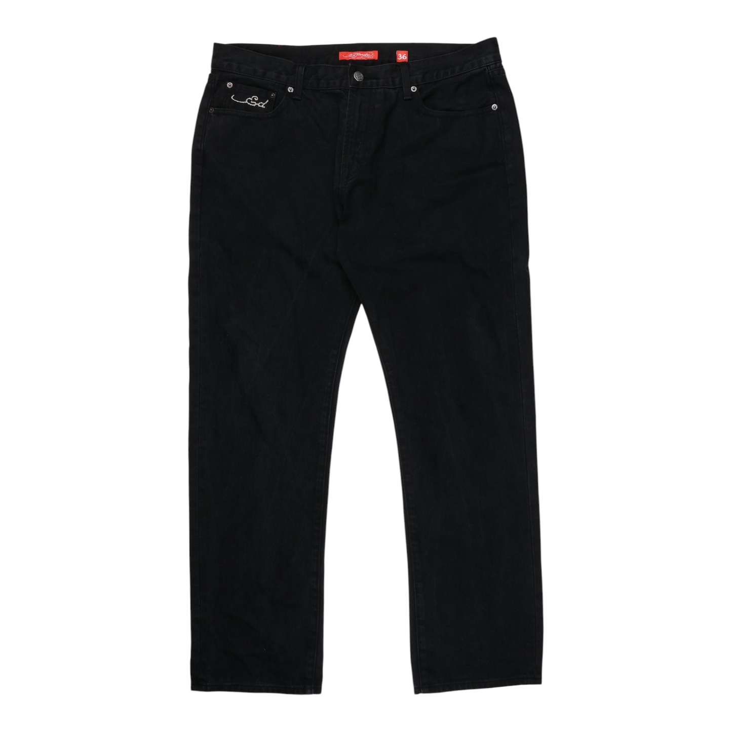 Ed Hardy Dual Skull Embroidered Black Jeans