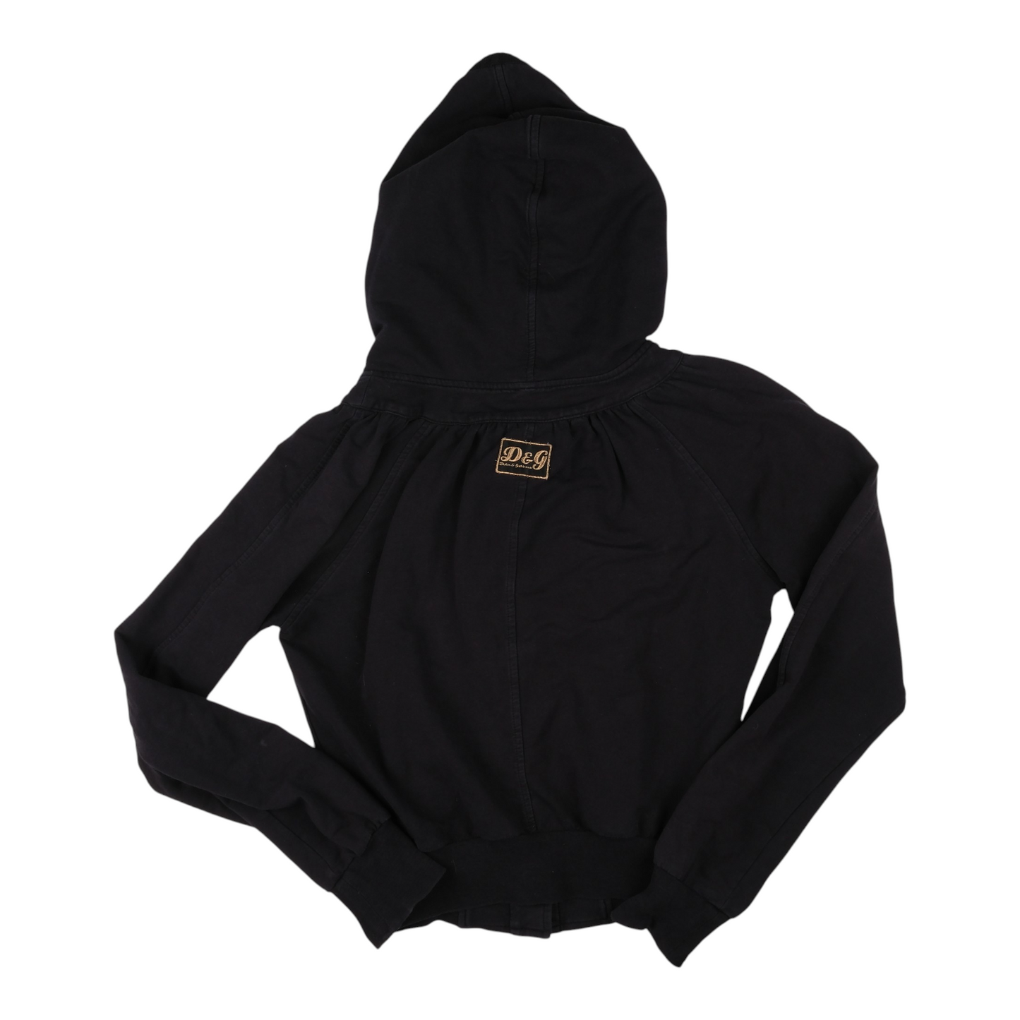 Dolce & Gabbana Black Cropped Hooded Jacket