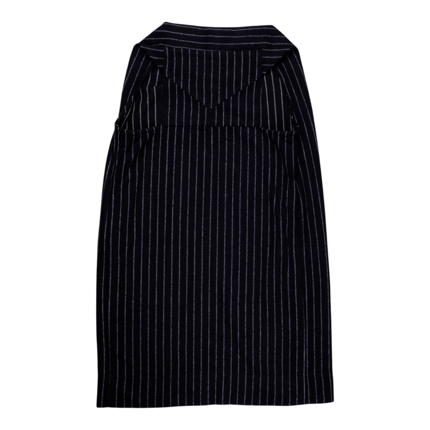 Bernhard Willhelm Keep It Unreal Pinstripe Cape-Back Dress