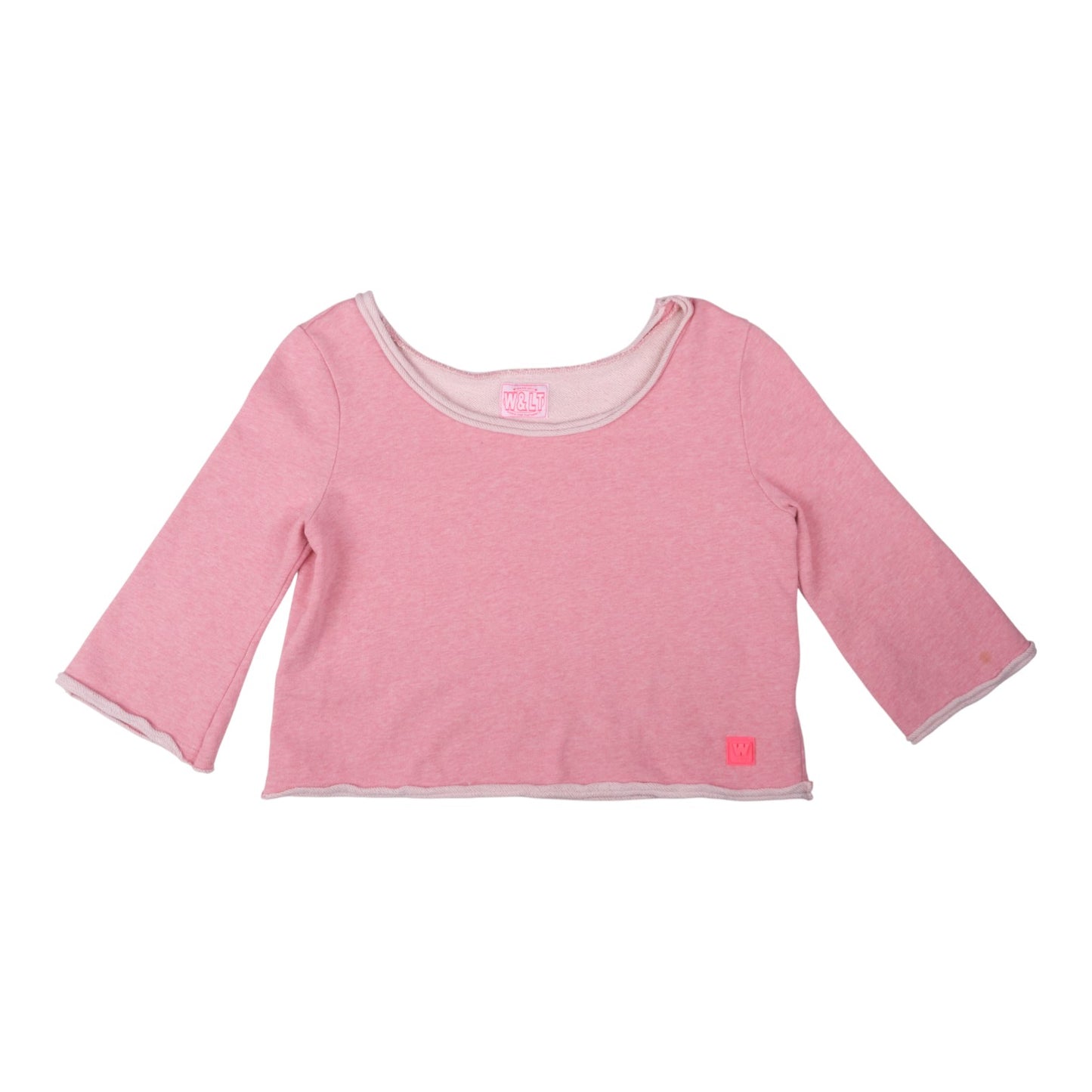 W&LT Wake Up Kiss The Future Pink Long Sleeve Crop Top