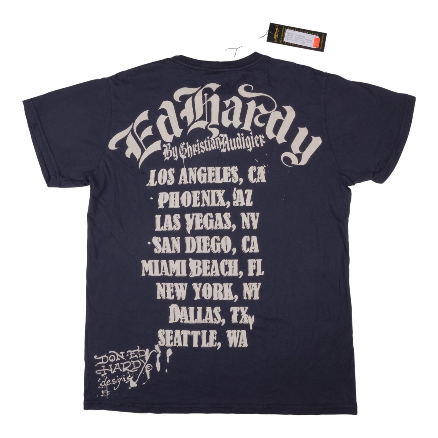 Ed Hardy Tattoo Show Los Angeles CA Navy Graphic Tee