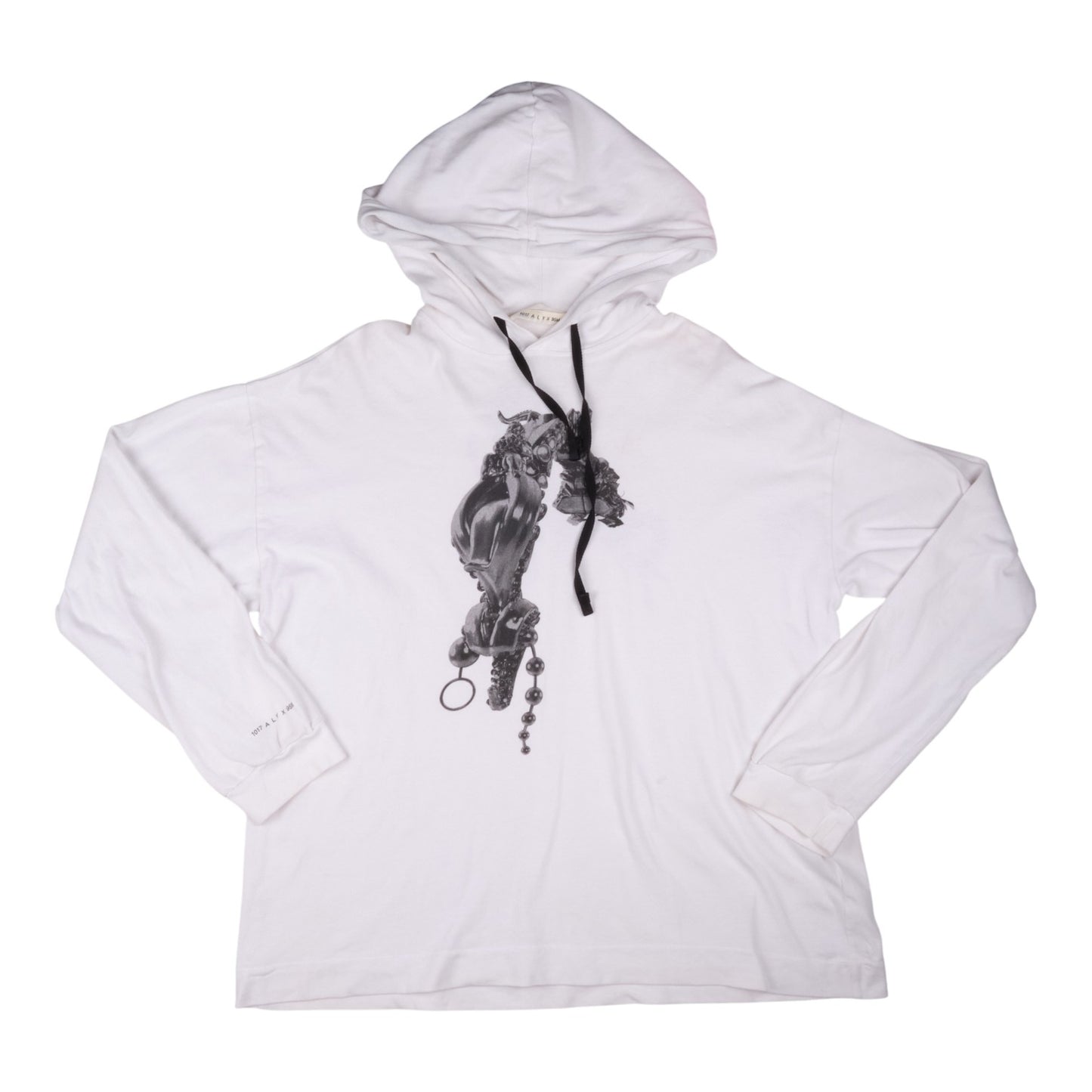 1017 Alyx 9SM 3D Abstract Graphic White Hoodie