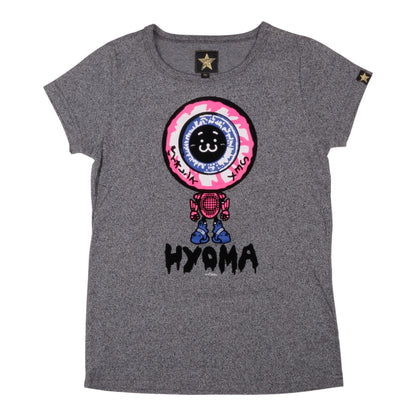 20471120 Hyoma "Keep Hyoma Eye On You" Grey Speckled Tee