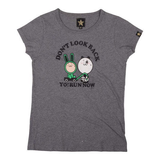 20471120 Hyoma "Don't Look Back Yo! Run Now" Grey Tee