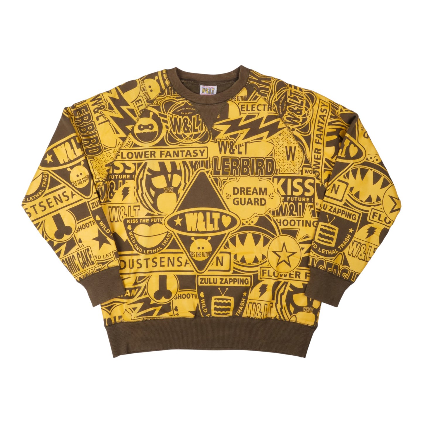 W&LT All-Over Print Sweatshirt (Yellow/Brown)