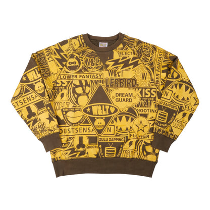 W&LT All-Over Print Sweatshirt (Yellow/Brown)