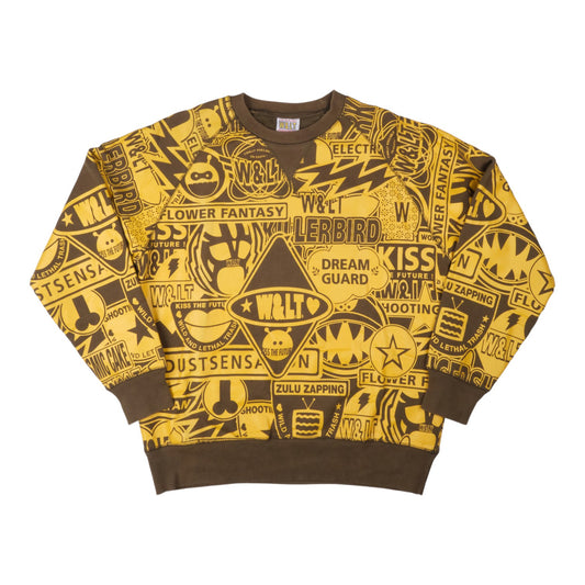 W&LT All-Over Print Sweatshirt (Yellow/Brown)