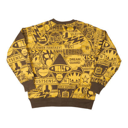 W&LT All-Over Print Sweatshirt (Yellow/Brown)