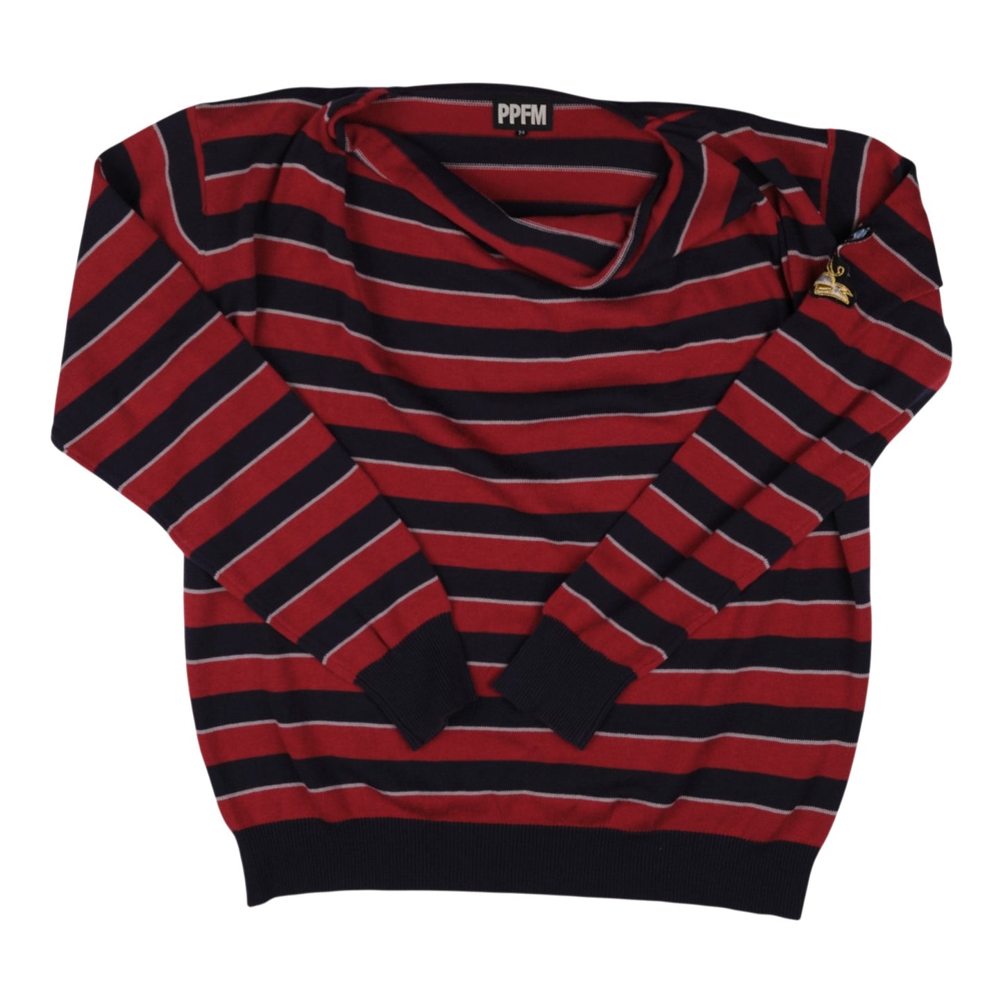 PPFM "69 No Way" Striped Red & Navy Knit Sweater