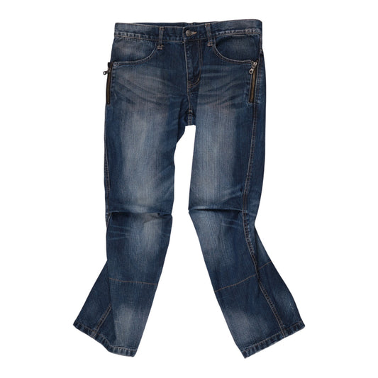 PPFM Skull Knit Pocket Flare Jeans