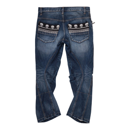 PPFM Skull Knit Pocket Flare Jeans
