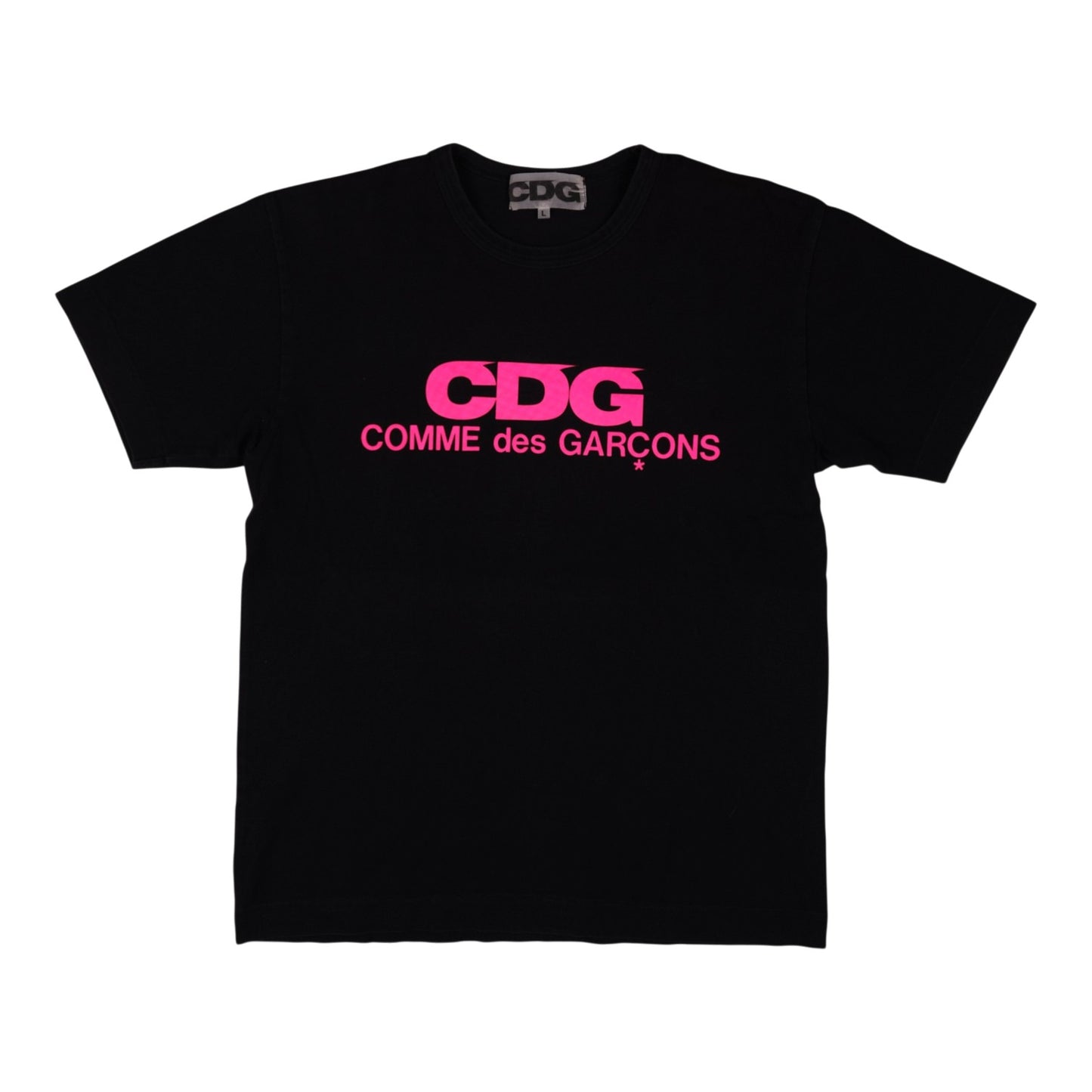 Comme Des Garçons CDG Pink Logo Black Tee