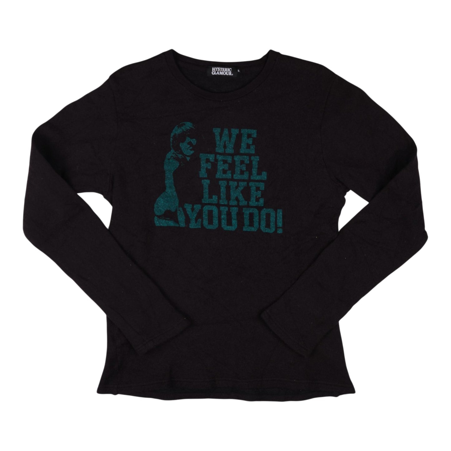 Hysteric Glamour "We Feel Like You Do" Black & Blue Wool Sweater