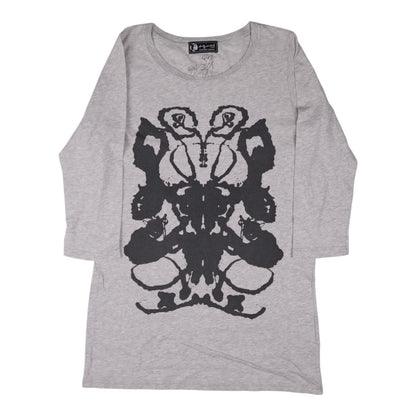 Hysteric Glamour x Andy Warhol Rorschach Inkblot Print Grey 3/4 Sleeve Tee