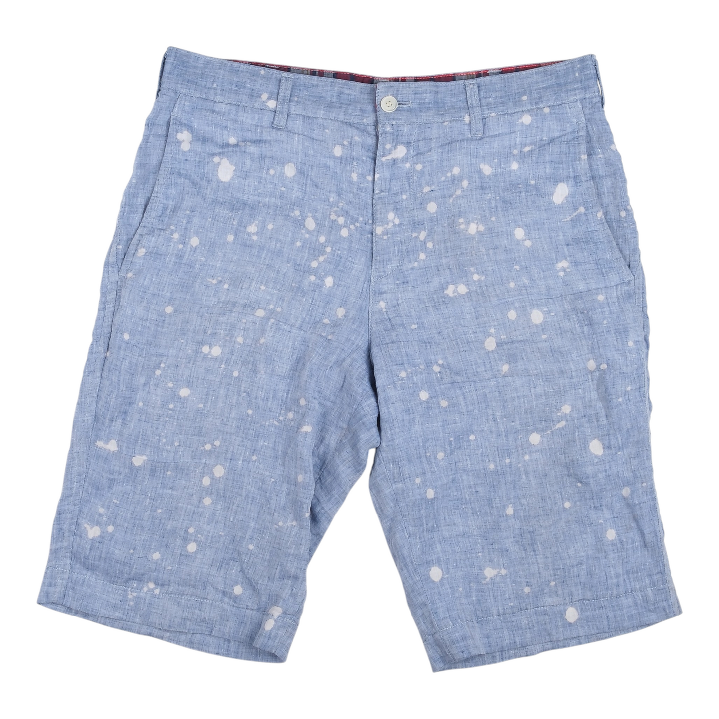 COMME des GARÇONS Homme Paint Splatter Linen Shorts Blue
