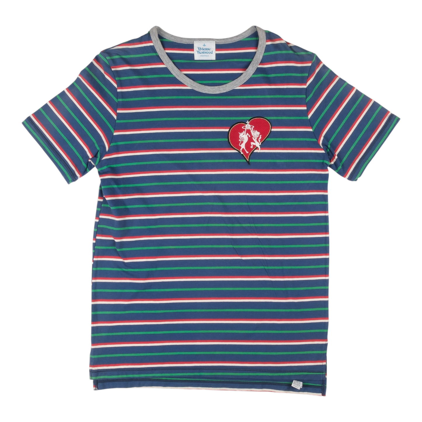 Vivienne Westwood Underwear Orb Lion & Unicorn Heart Striped Tee