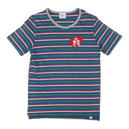 Vivienne Westwood Underwear Orb Lion & Unicorn Heart Striped Tee