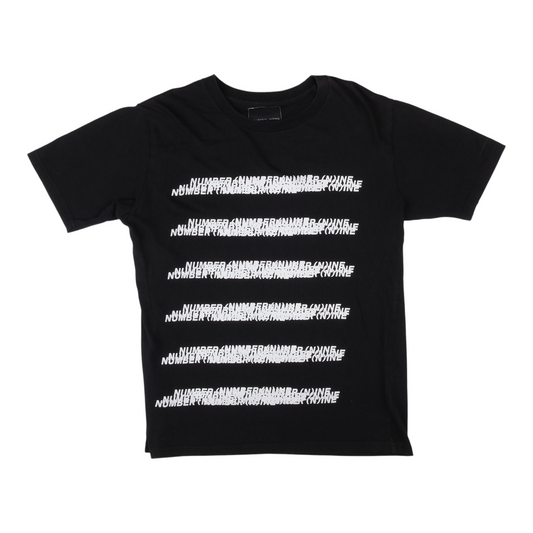 Number (N)ine Denim Repeated Text Black Tee