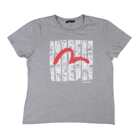 Evisu Comic Strip Grey T-Shirt