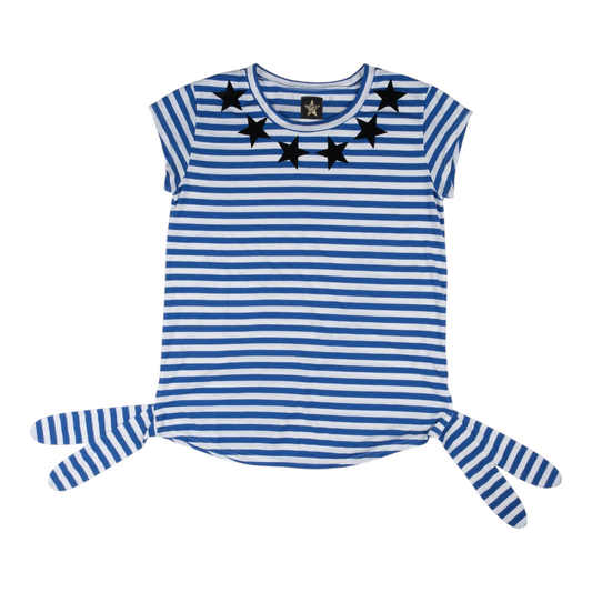20471120 Hyoma Blue Striped Star Appliqué Tee