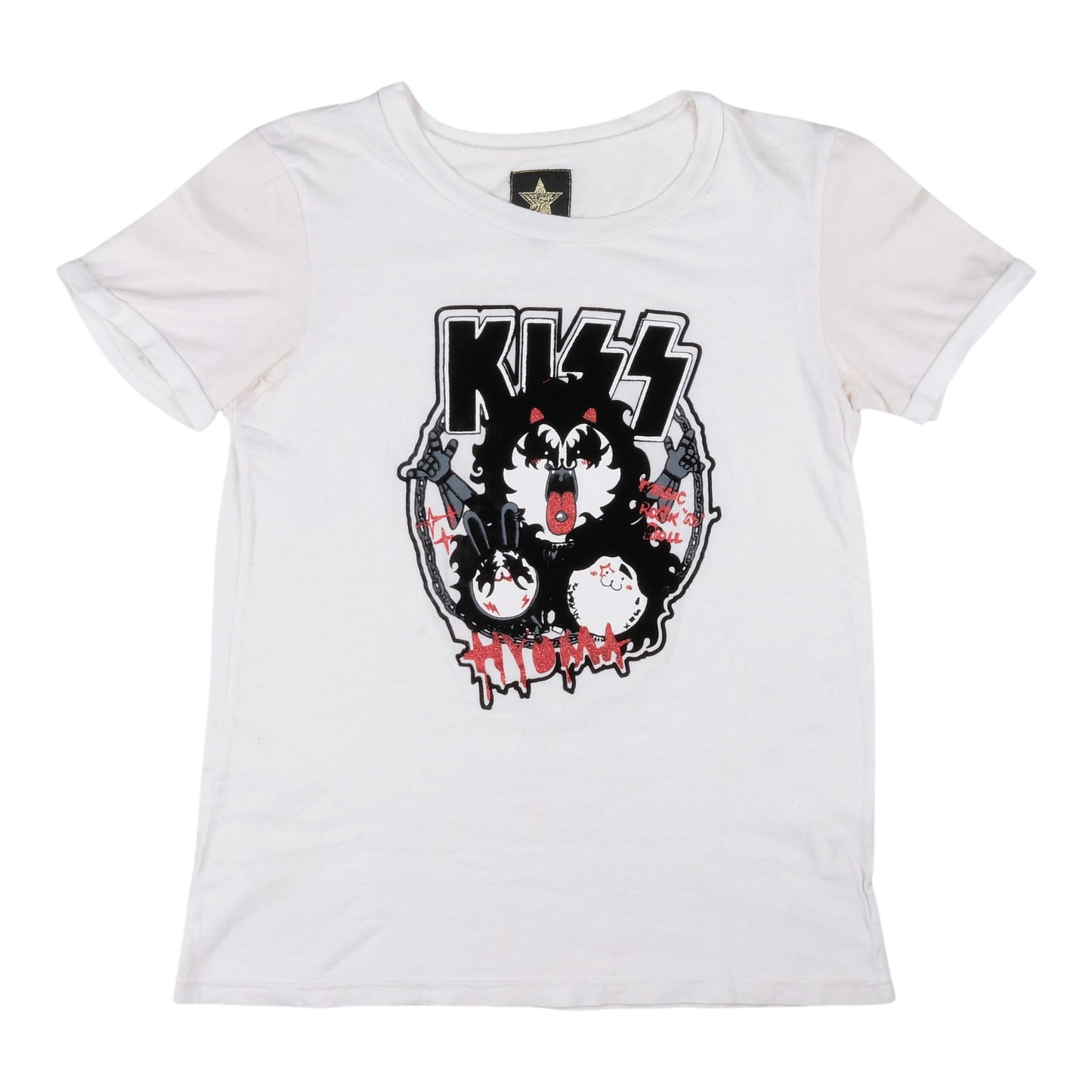 20471120 Hyoma Kiss Parody Graphic White Tee