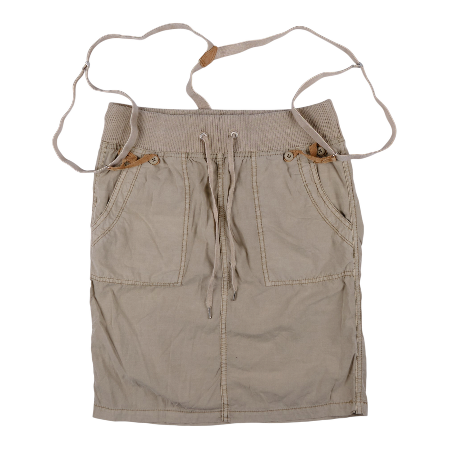 goa Beige Parachute Skirt With Suspenders