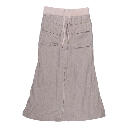 goa Cargo Pocket Zip-Front Midi Skirt