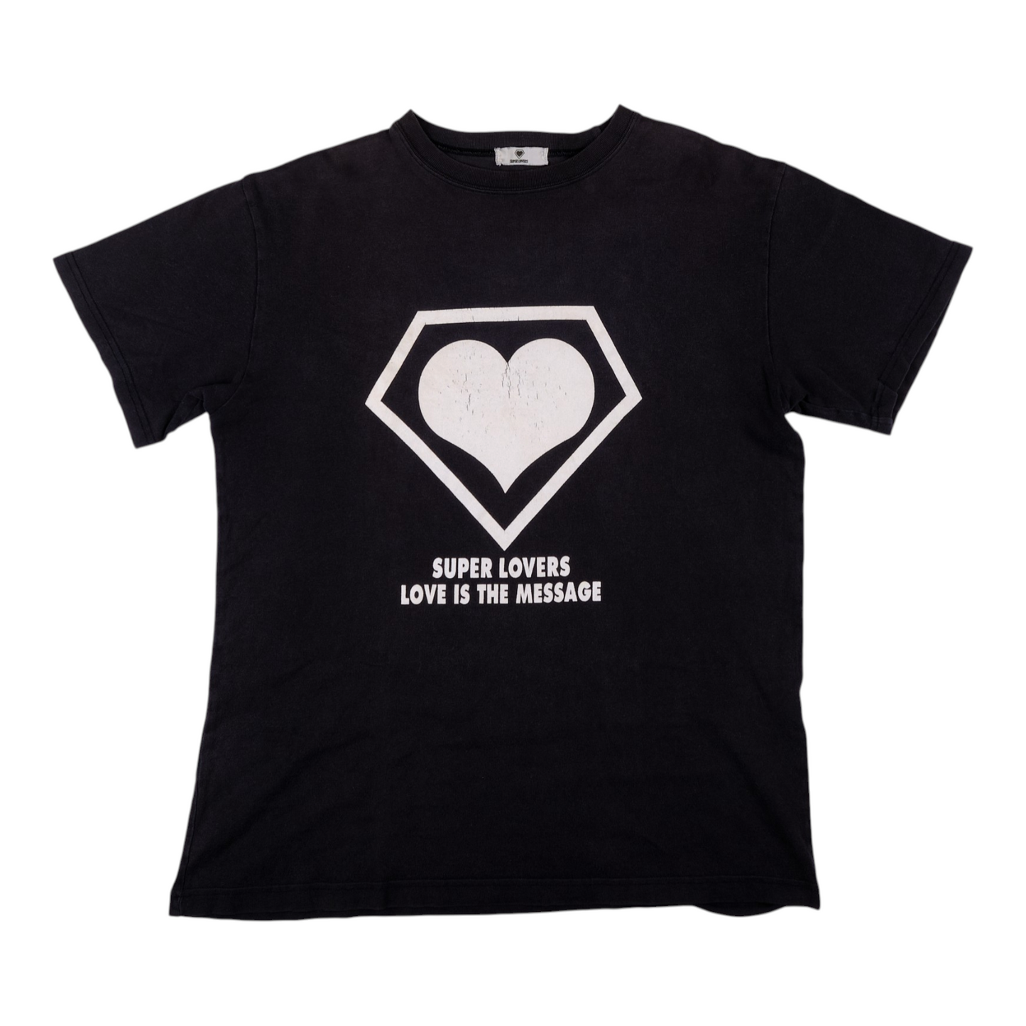 Super Lovers "Love Is The Message" Heart Logo Black Tee