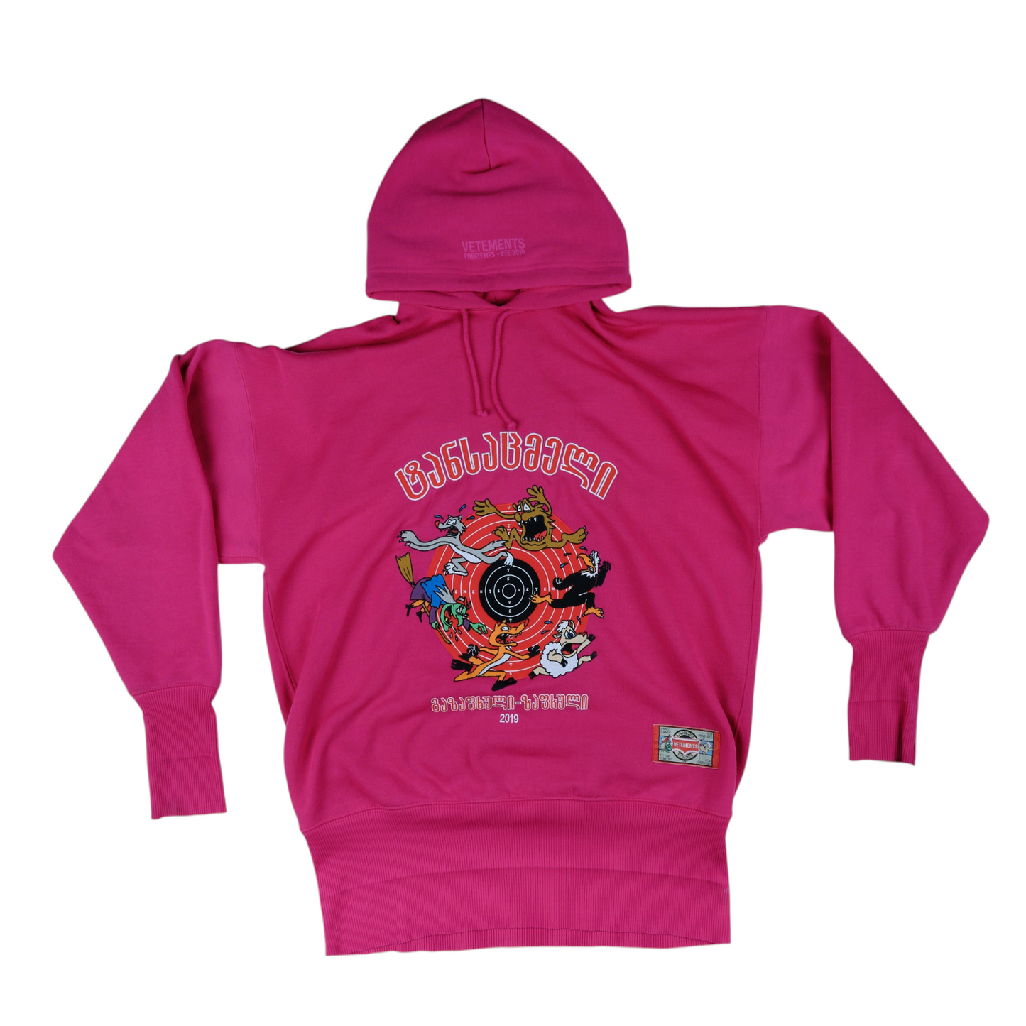Vetements SS19 Cartoon Pink Hoodie
