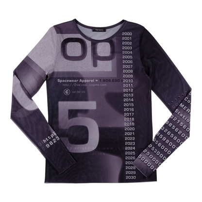 Cop.Copine "Spacewear Apparel" Sheer Mesh Long Sleeve Top