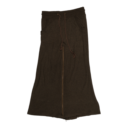goa Drawstring Brown Fleece Maxi Skirt