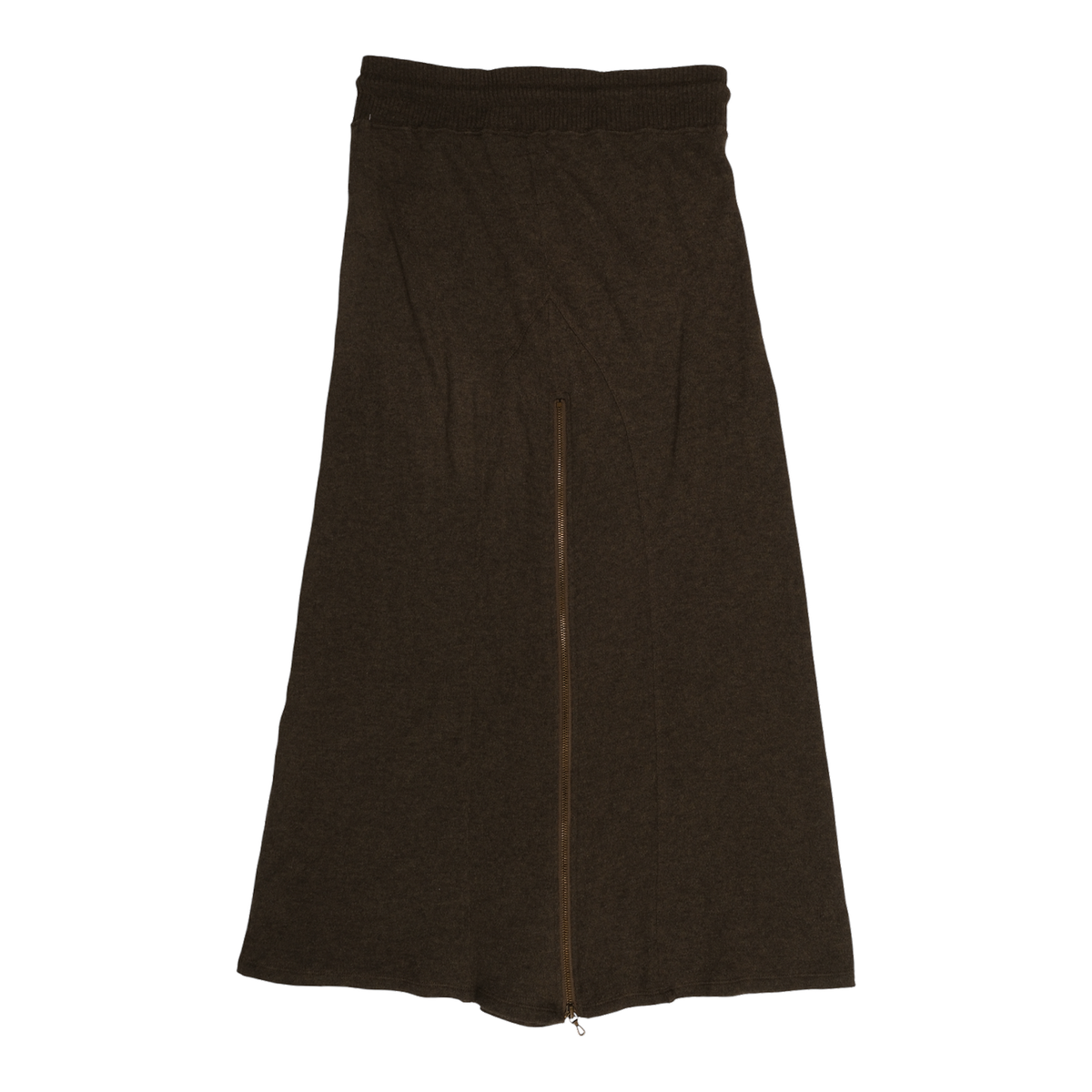 goa Drawstring Brown Fleece Maxi Skirt