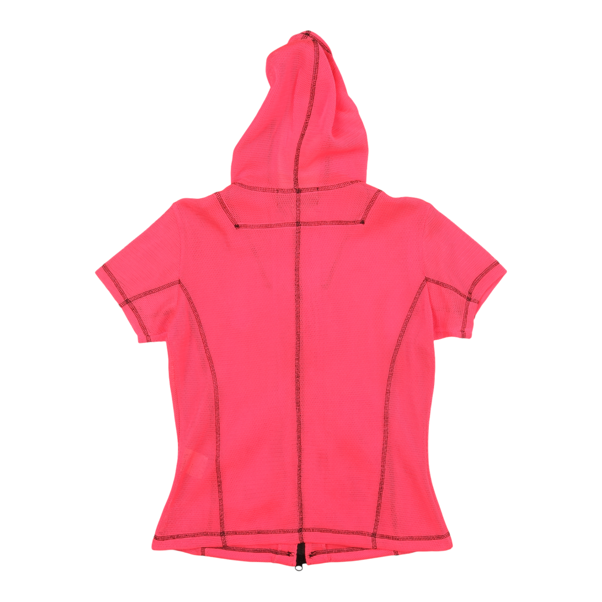 FÖTUS Neon Pink Mesh Hooded Short Sleeve Zip Top