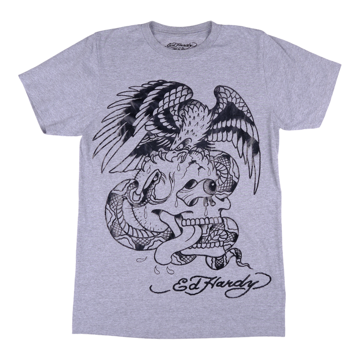 Ed Hardy Eagle & Snake Skull Grey Tee