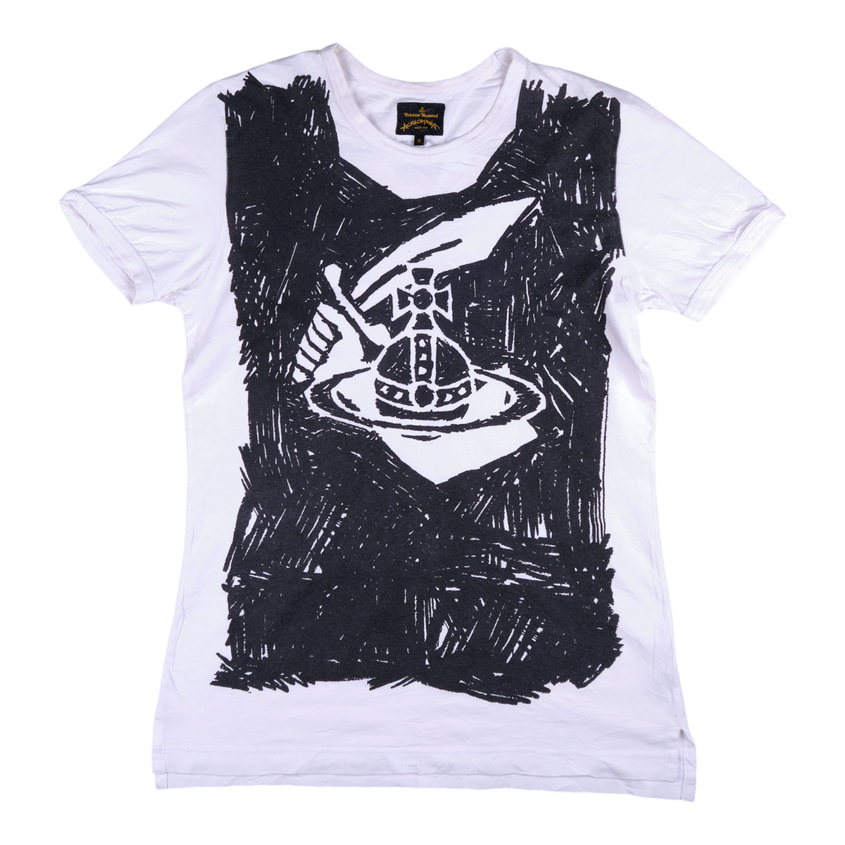 Vivienne Westwood Anglomania Scribble Orb "1970" White Tee