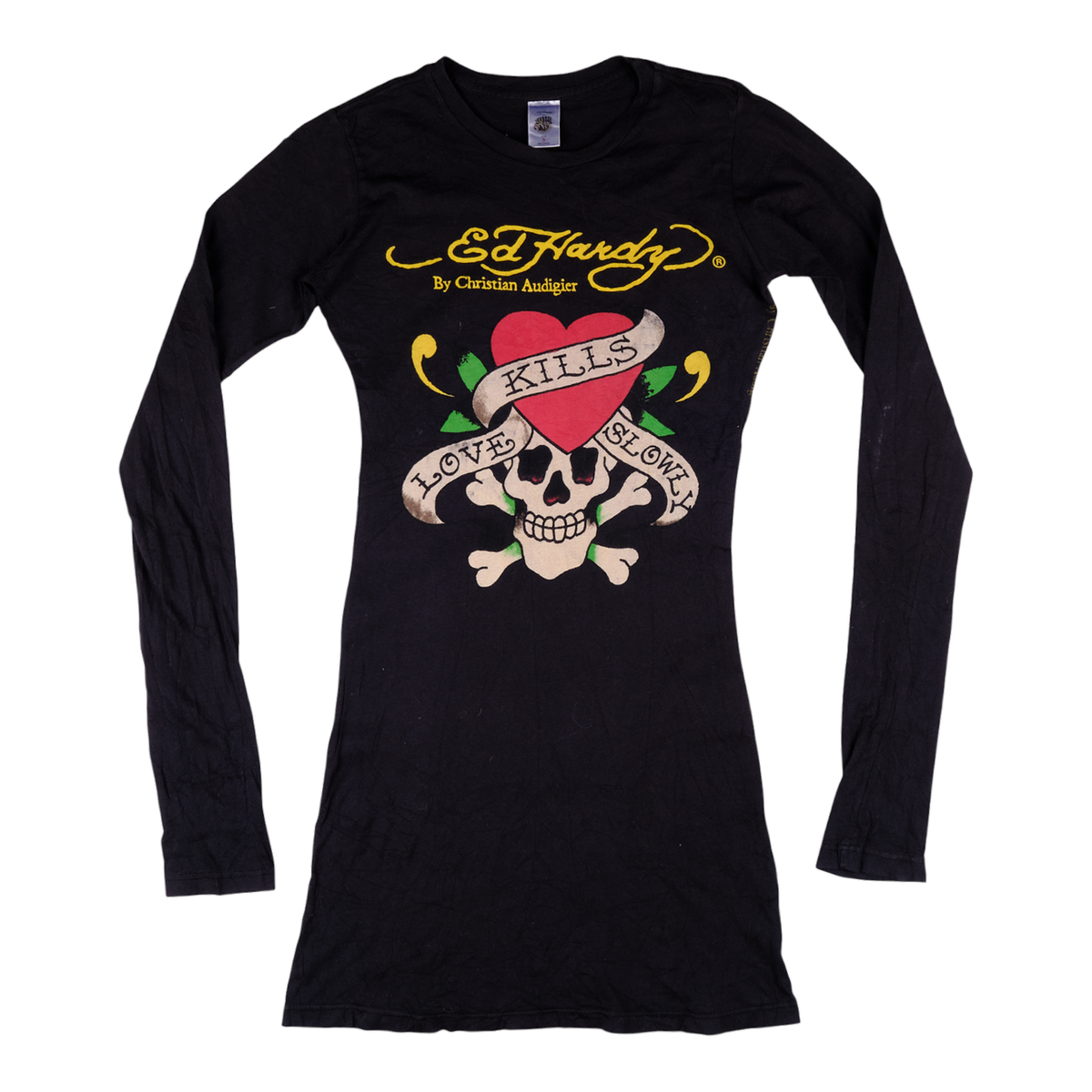 Ed Hardy "Love Kills Slowly" Skull Long Sleeve Top